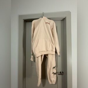 Stylish Cream Hoodie and Joggers Set